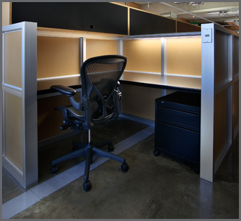 Office Desk With Nice Concrete Flooring 